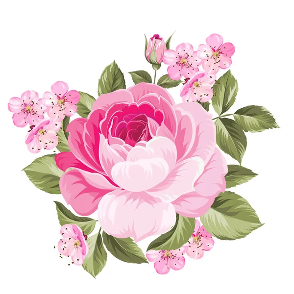 Blommande ros. — Stock vektor