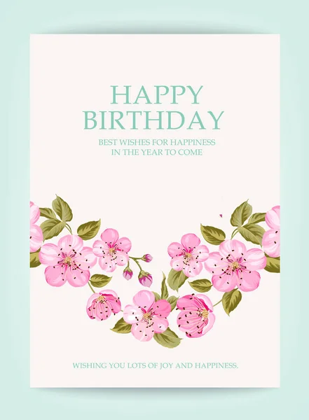 Feliz cumpleaños tarjeta de texto . — Vector de stock