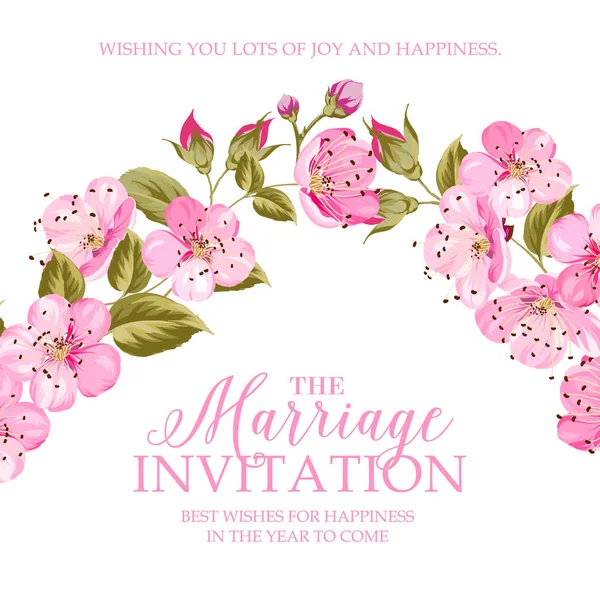 Carte d'invitation de mariage. — Image vectorielle
