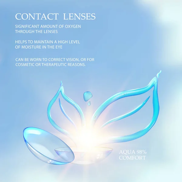 Melhores lentes de contato azuis . — Vetor de Stock