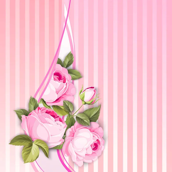 Flower garland for invitation card. — Stock Vector