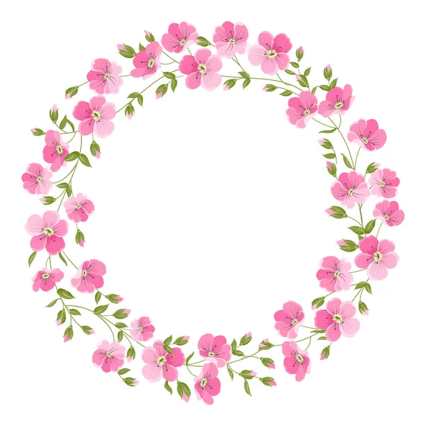 Flores de lino aisladas sobre fondo blanco. Ilustración vectorial — Vector de stock