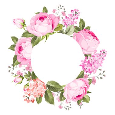 Botanik Çelenk Çerçevesi.