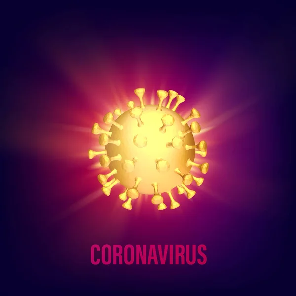 Datormodell av Covid-19 som illustration till den snabbt växande globala pandemin. Vetenskaplig illustration av farosjukdomar, 3D-modell av coronavirus — Stock vektor