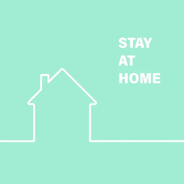 Casa em estilo plano mínimo. Fique em casa para reduzir o risco de doença grave no coronavírus . — Vetor de Stock