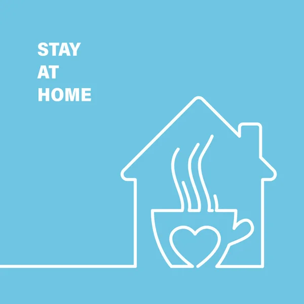 简朴简朴的房子.待在家里，以降低患大肠癌的风险. — 图库矢量图片