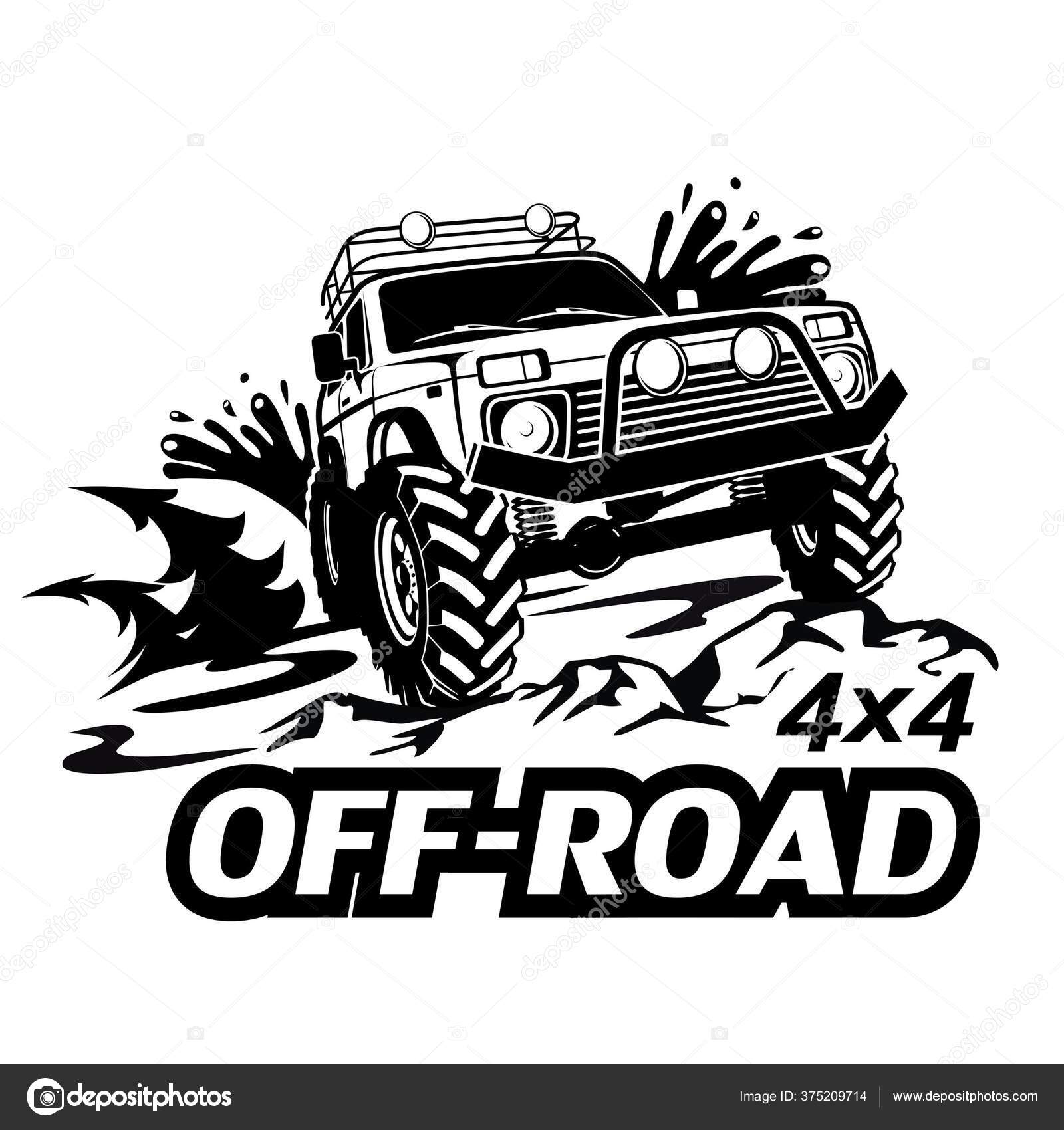 Offroad Car 4X4 Monochrome Template Labels Emblems Badges Logos Stock Vector by ©kisstochka84 Offroad Car 4X4 Monochrome Template Labels Emblems Badges Logos Stock Vector by ©kisstochka84