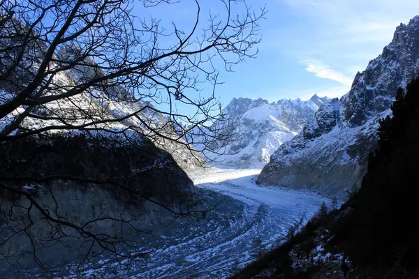 The Panoramic Mer de Glace in the Alps, close to Chamonix — Stock Photo, Image
