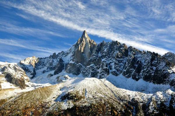 Aiguille du Dru in the Montblanc massif, French Alps — Stock Photo, Image