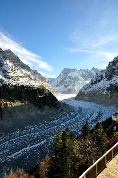 El Panorámico Mer de Glace en los Alpes, cerca de Chamonix — Foto de Stock