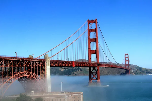 Vue panoramique classique du célèbre Golden Gate Bridge en été, San Francisco, Californie, USA — Photo
