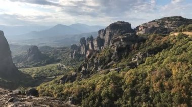 Meteora Pindos Dağları, Yunanistan üzerinden günbatımı