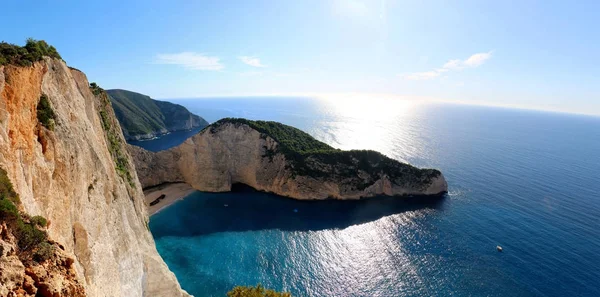 Incredibile vista panoramica sulla baia di Navagio Zante, Grecia — Foto Stock