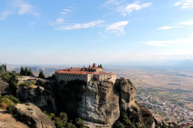 Panoramik üzerinde kutsal Manastırı ve St. Stephen Meteora, Yunanistan