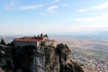 Panoramik üzerinde kutsal Manastırı ve St. Stephen Meteora, Yunanistan