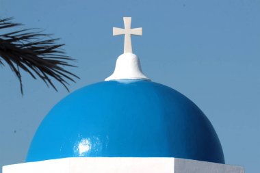 Yunanistan, Santorini, mavi kubbe haç