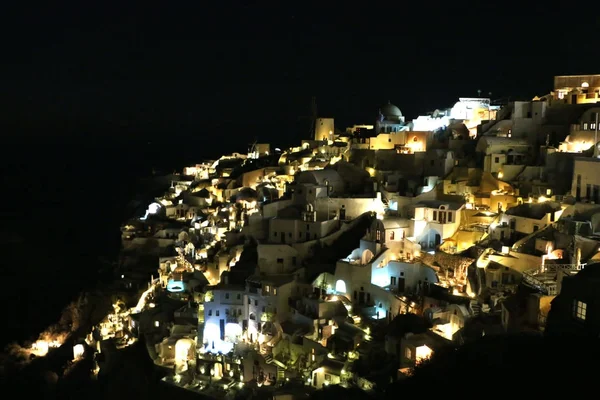 The night View of Oia, Santorini, at night — Stock Photo, Image