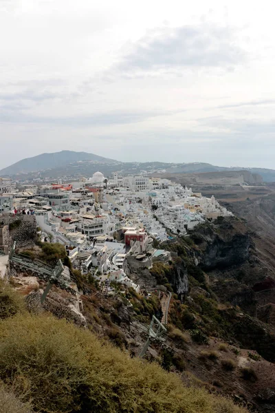 Panoramic view of the town of Fira, Santorini, Greece — Stock Photo, Image