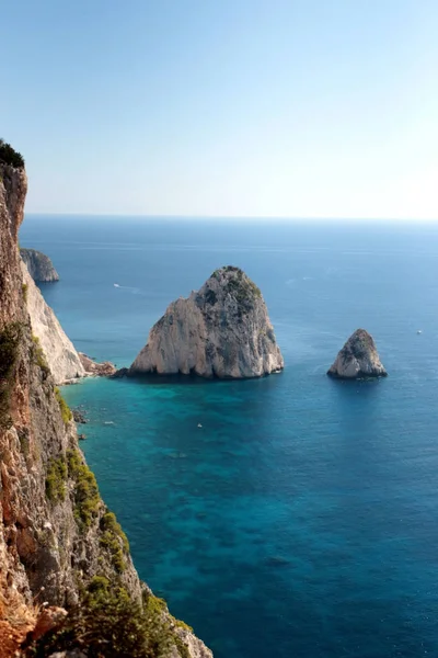 Las mejores vistas de la isla grande y pequeña de Mizithra de Zakynthos, Grecia — Foto de Stock