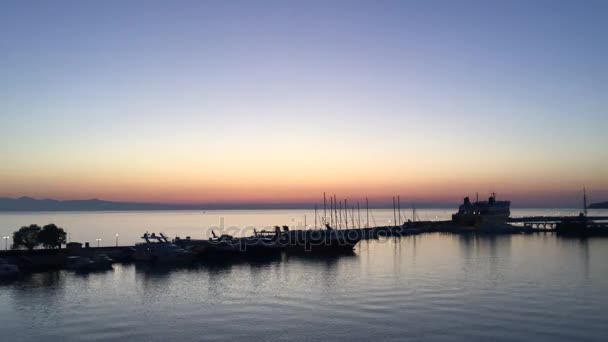 Beautiful full HD timelapse video of a summer sunrise over the city of Zakynthos, Greece — Stock Video