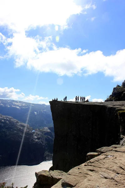 Preikestolen Pulpit Rock na Lysefjord Norsko — Stock fotografie