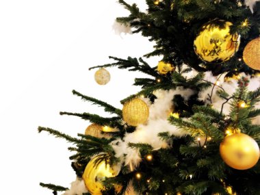 Boş beyaz alan ile Noel ağacı arka plan