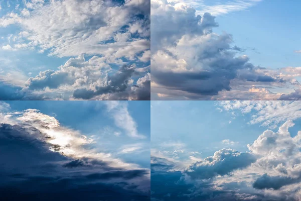 Nuvole pesanti su un set di immagini cielo blu — Foto Stock