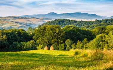 tepe tarafında saman yığını
