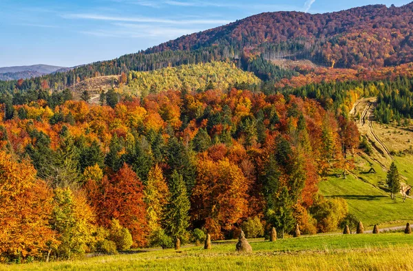 De landelijke omgeving van de berg in de herfst — Stockfoto