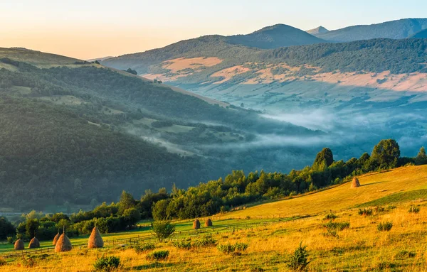 Tepe tarafında saman yığını — Stok fotoğraf