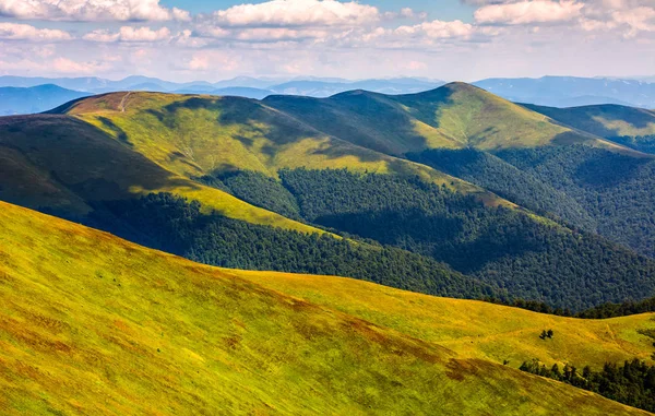 Prado herboso en la ladera de la cresta de la montaña — Foto de Stock