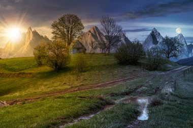 bir tepe üzerinde ağaçları arasında yüksek Tatras karayoluyla Odunluk