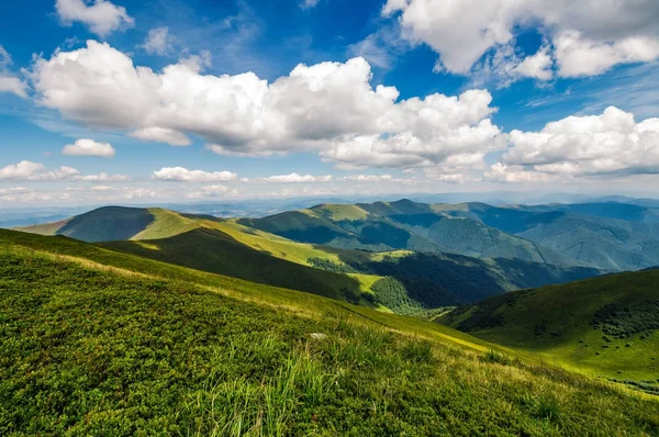 Dağ sırtı ve güzel Karpatlar vadide — Stok fotoğraf