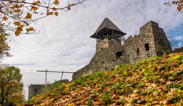Tower and wall of Nevytsky Castle — Stock Photo, Image