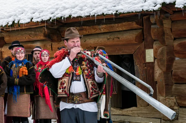 "Carols in old village" festival in TransCarpathia — Stock Photo, Image