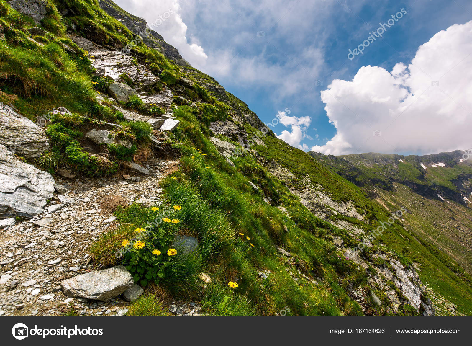 Camino a lo largo de la pendiente empinada — Foto de stock #187164626 ©  pellinni, image size:1600x1172