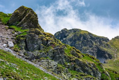 Yaz aylarında karla çimenli yamaçları kayalık uçurumlarda