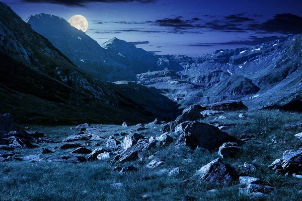 Schöne Landschaft des Transfagarasan-Tals bei Nacht — Stockfoto