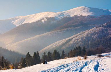 wonderful winter landscape in mountains clipart