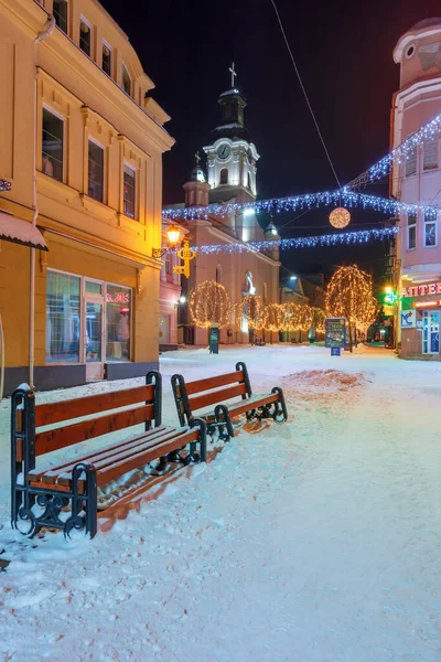 Noche de invierno en la ciudad —  Fotos de Stock