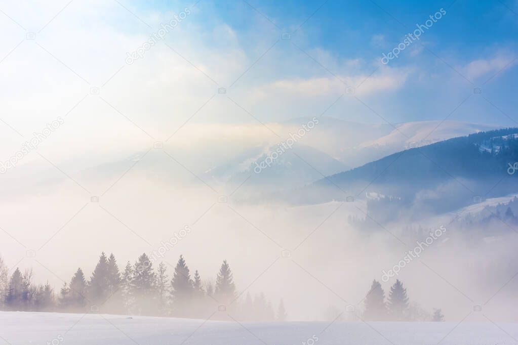 blizzard in mountains