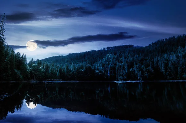 Lago di montagna in estate di notte — Foto Stock