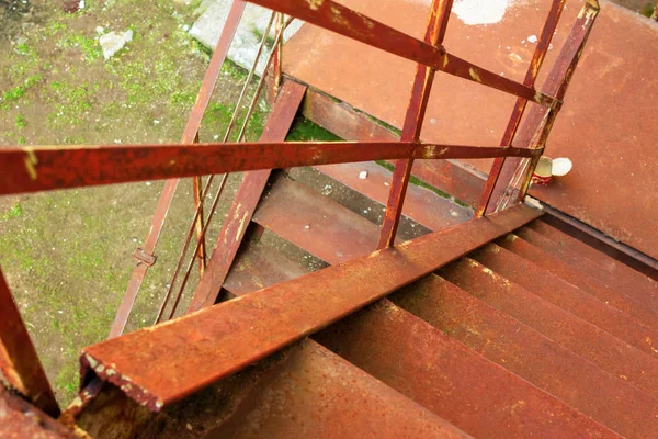 rustic metal stairs