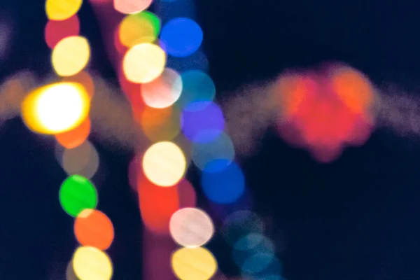 Christmas lights on the streets at night — Stock Photo, Image