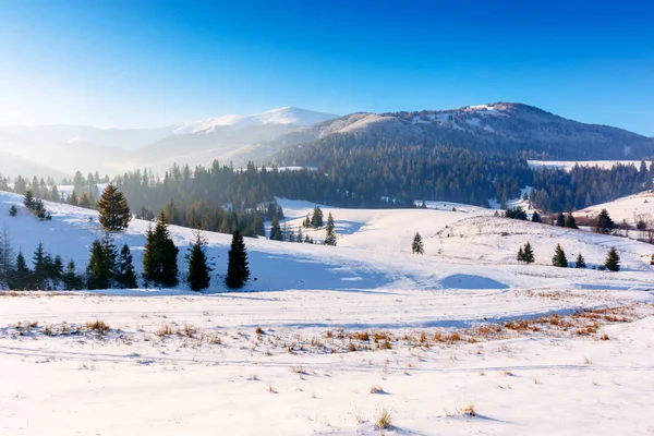 Kışın dağlık kırlarda — Stok fotoğraf