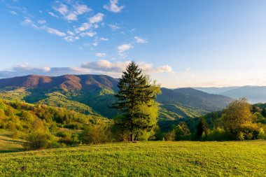 Gün batımında dağlarda muhteşem kırsal alan