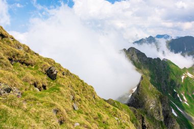 Yüksek dağ sıralarının harika yaz manzarası