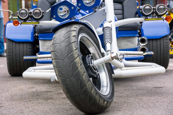 Uzhgorod Ucrânia Jul 2016 Imagens Detalhe Trike Prateado Motocicleta Três — Fotografia de Stock