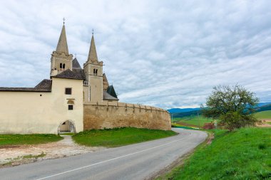 spisska kapitula, slovakia - APR 29, 2019: st. martin's cathedral in spring. One of the largest Romanesque and Gothic styles architecture monuments build between 13 and 15 century in eastern slovakia