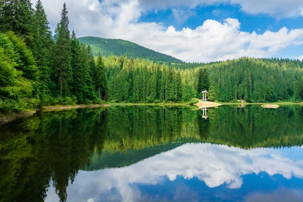 Lake Scenery Forest Mountains Beautiful Alpine Landscape Summer Synevyr National — Stock Photo, Image